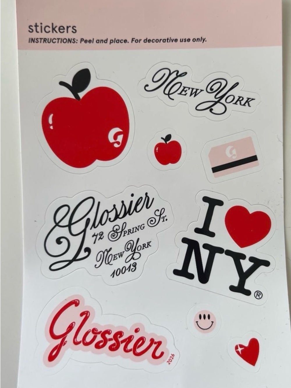 Glossier Red and Black Sticker Sheet